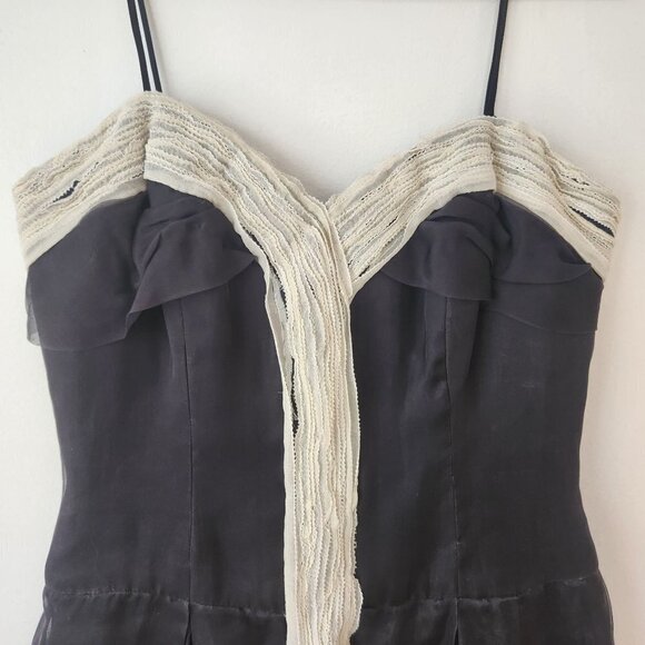 RARE Carolina Herrera 100% Silk Corset Sleeveless Midi Dress Evening Gown 8 - Picture 3 of 9